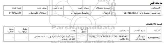 استعلام الکترونیکی، نمایشگر مقاومت آب
