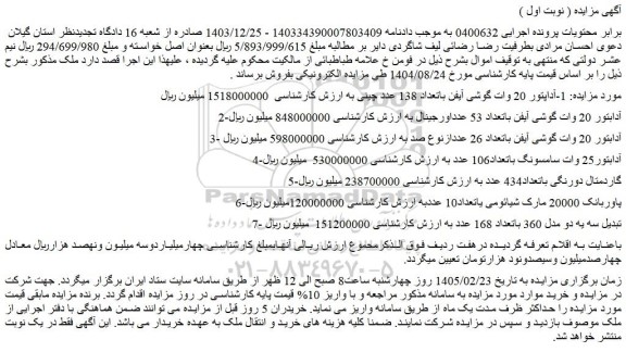 مزایده آداپتور 20 وات گوشی آیفن باتعداد 138 عدد چینی و...