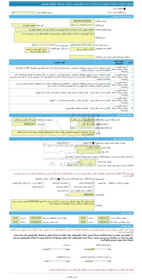 مناقصه، مناقصه عمومی یک مرحله ای اجرای امولسیون و آسفالت روستای دهکهنه هلوسعد