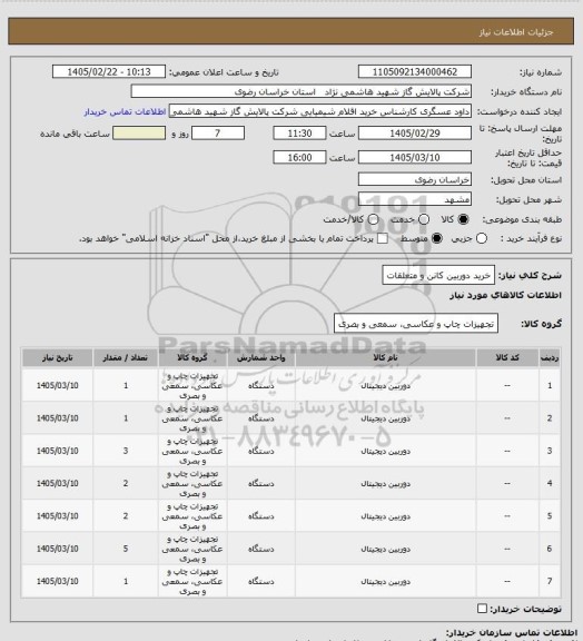 استعلام خرید دوربین کانن و متعلقات