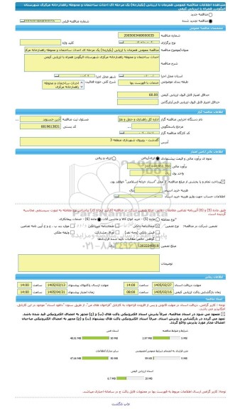 مناقصه، مناقصه عمومی همزمان با ارزیابی (یکپارچه) یک مرحله ای احداث ساختمان و محوطه راهدارخانه مرکزی شهرستان الیگودرز همراه با ارزیابی کیفی