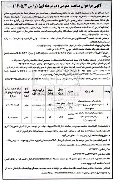 مناقصه انجام خدمات مالی و حسابداری 