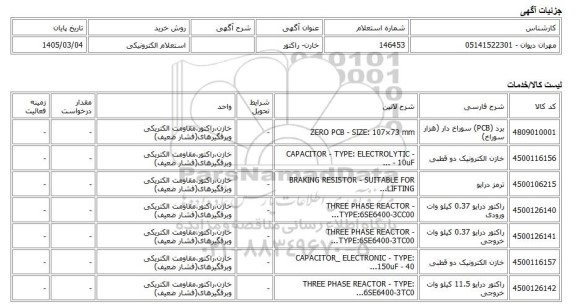 استعلام الکترونیکی، خارن- راکتور
