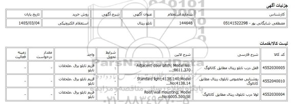 استعلام الکترونیکی، تابلو ریتال