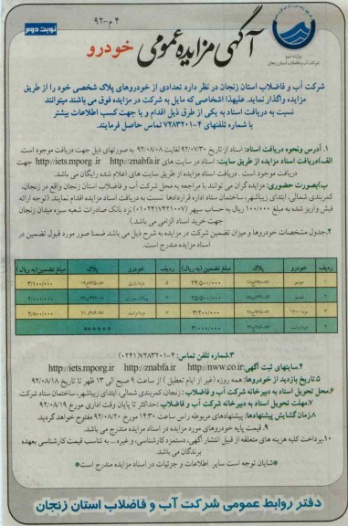 واگذاری تعدادی از خودروهای پلاک شخصی 