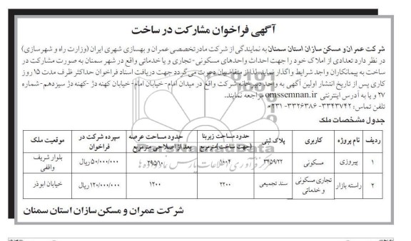  احداث واحدهاث مسکونی - تجاری و یا خدماتی