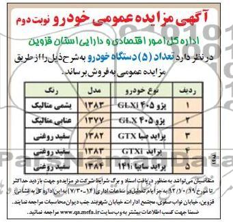 فروش تعداد 5 دستگاه خودرو