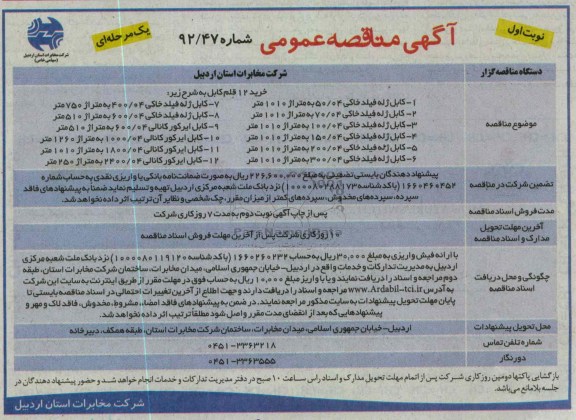 خرید 12 قلم کابل 