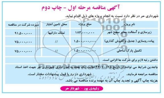  زیرسازی و آسفالت معابر سطح شهر...