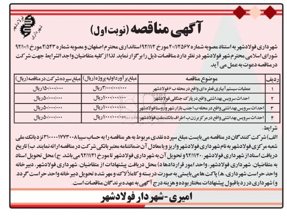  عملیات سیستم آبیاری قطره ای واقع در محله ب 6 فولاد شهر 