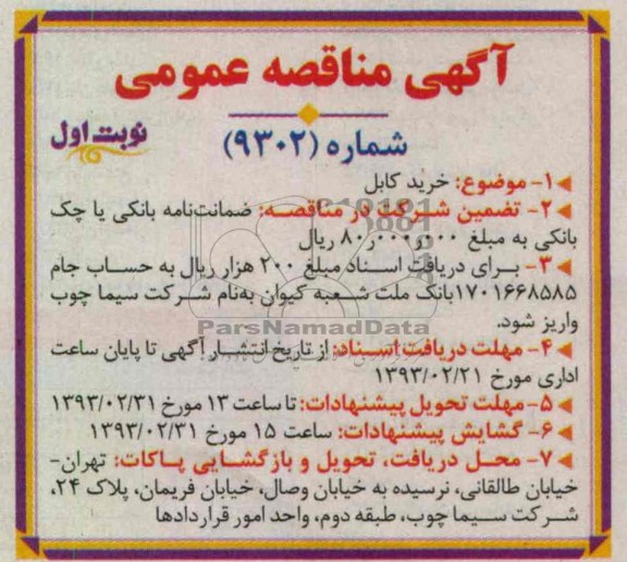 خرید کابل