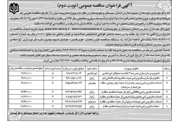 تخریب و بازسازی مدرسه 3 کلاسه سایگان 