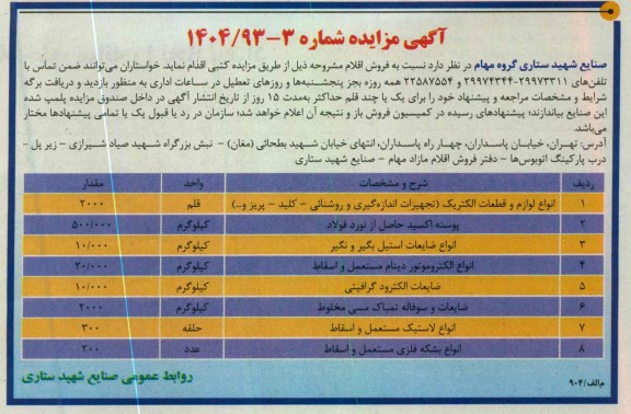 فروش انواع لوازم و قطعات الکتریک و ...