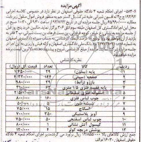 مزایده , مزایده پایه ستون و ...