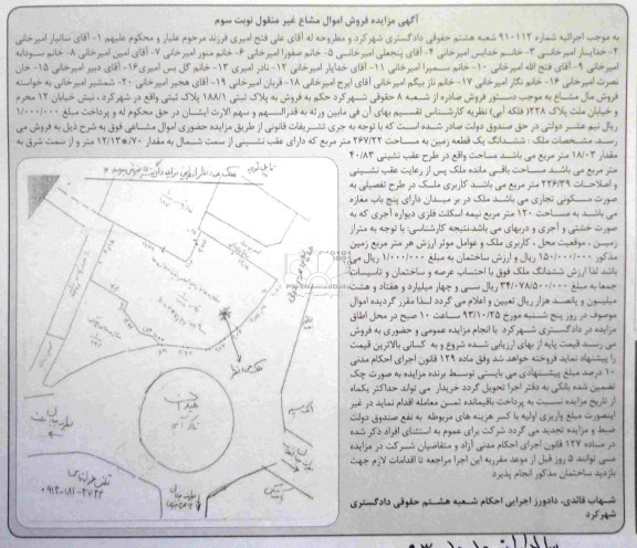 مزایده,فروش پلاک