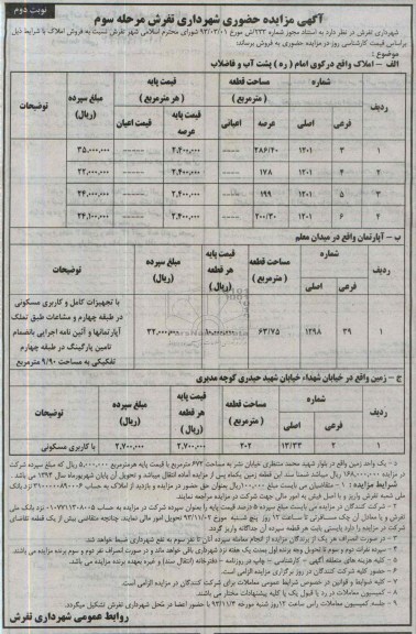 مزایده,فروش املاک