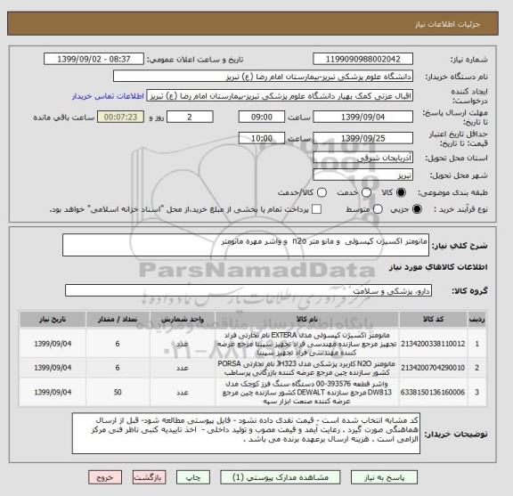 استعلام مانومتر اکسیژن کپسولی  و مانو متر n2o  و واشر مهره مانومتر 