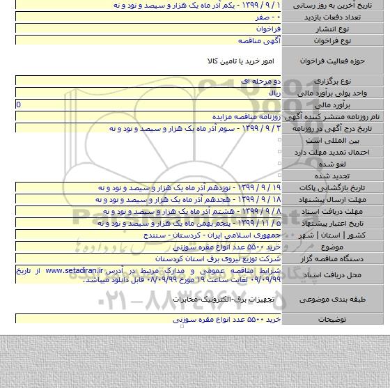 خرید ۵۵۰۰ عدد انواع مقره سوزنی