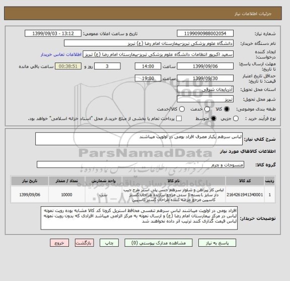 استعلام لباس سرهم یکبار مصرف افراد بومی در اولویت میباشند