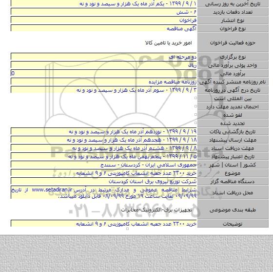 خرید ۲۳۰۰ عدد جعبه انشعاب کامپوزیتی ۶ و ۹ انشعابه