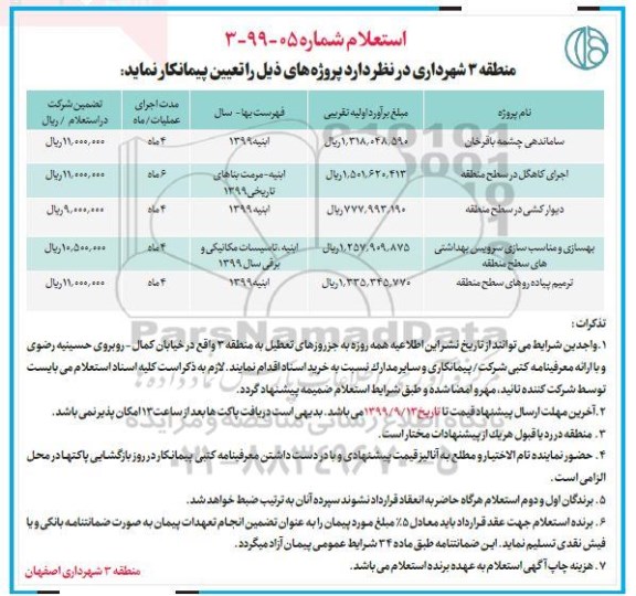 استعلام, استعلام ساماندهی چشمه ....