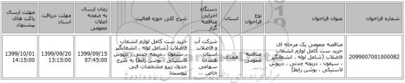 مناقصه عمومی یک مرحله ای خرید ست کامل لوازم انشعاب فاضلاب (شامل لوله ، انشعابگیر ، سیفون ، دریچه چدنی ، درپوش لاستیکی ، بوشن رابط) 