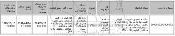 مناقصه عمومی همزمان با ارزیابی (فشرده) یک مرحله ای لکه‌گیری و روکش آسفالت محور آزادراه زنجان-سرچم (باندهای رفت و برگشت؛ حدفاصل کیلومتر 50 تا 95)