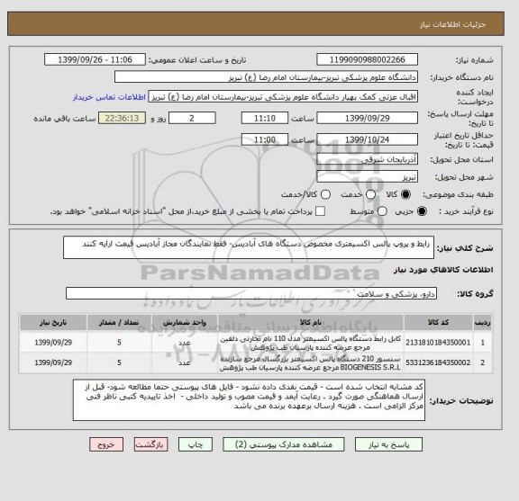 استعلام  رایط و پروپ پالس اکسیمتری مخصوص دستگاه های آبادیس- فقط نمایندگان مجاز آبادیس قیمت ارایه کنند 