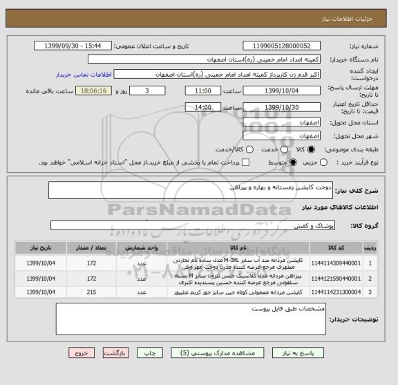 استعلام دوخت کاپشن زمستانه و بهاره و پیراهن