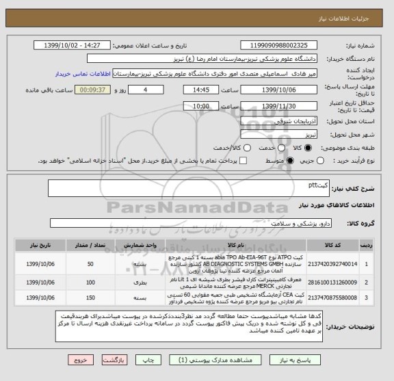 استعلام کیتptt