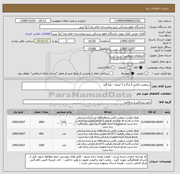 استعلام سیفتی باکس 2 و 5 و 7 لیتری - نوع گرد 