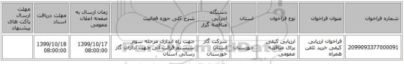 فراخوان ارزیابی کیفی خرید تلفن همراه