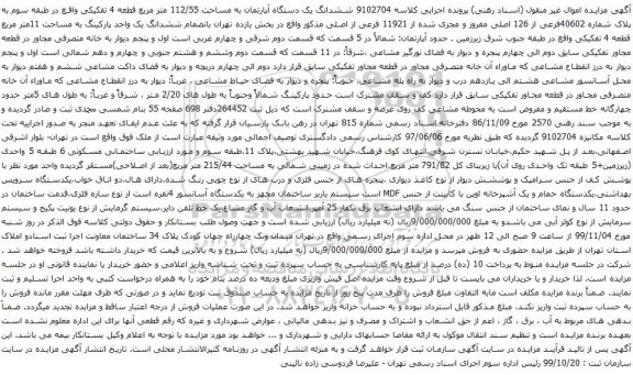 آگهی مزایده ششدانگ یک دستگاه آپارتمان به مساحت 112/55 متر مربع