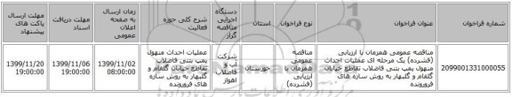 مناقصه عمومی همزمان با ارزیابی (فشرده) یک مرحله ای عملیات احداث منهول پمپ بتنی فاضلاب تقاطع خیابان گلفام و گلبهار به روش سازه های فرورونده