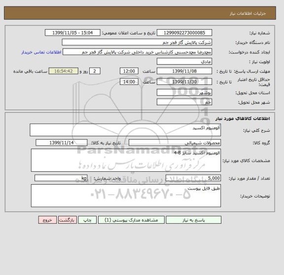 استعلام آلومنیوم اکسید 