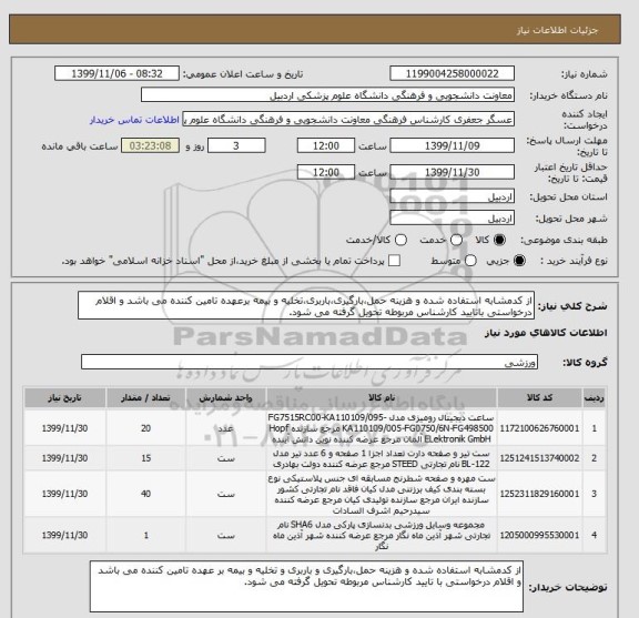 استعلام از کدمشابه استفاده شده و هزینه حمل،بارگیری،باربری،تخلیه و بیمه برعهده تامین کننده می باشد و اقلام درخواستی باتایید کارشناس مربوطه تحویل گرفته می شود.