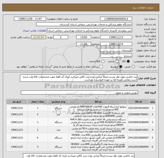 استعلام رند خاصی مورد نظر نیست.صرفاً ایرانی بودن برند کافی میباشد.ایران کد فقط جهت مشخصات کالا وارد شده است.تمامی هزینه ها بر عهده فروشنده میباشد.