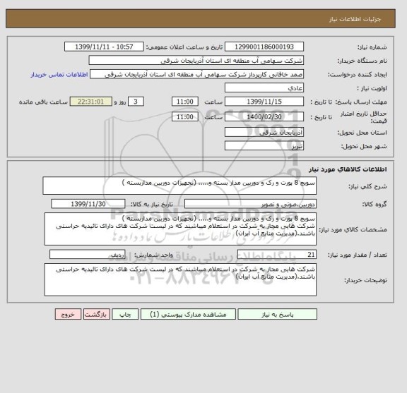 استعلام سویچ 8 پورت و رک و دوربین مدار بسته و..... (تجهیزات دوربین مداربسته )