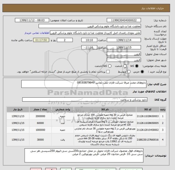 استعلام داروهای مخدر صرفا شرکت فاران تلفن تماس 09193879649