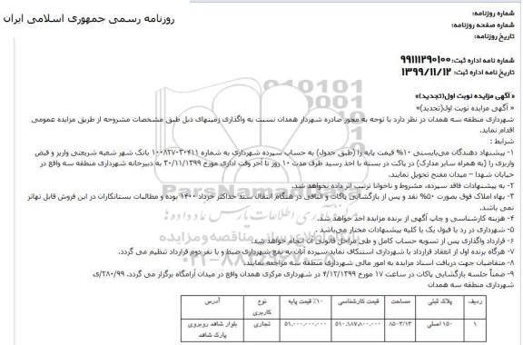 مزایده ، مزایده واگذاری زمین