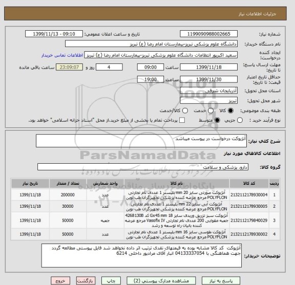 استعلام آنژیوکت درخواست در پیوست میباشد