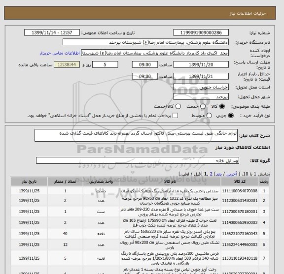 استعلام لوازم خانگی طبق لیست پیوستی-پیش فاکتور ارسال گردد بهمراه برند کالاهای قیمت گذاری شده
