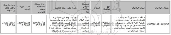 مناقصه عمومی یک مرحله ای تکمیل، ترمیم و راهبری شبکه و تصفیه خانه فاضلاب در شهرک های صنعتی مراغه و سراب و ناحیه صنعتی ولیعصر ملکان-نوبت سوم- غیر عمرانی