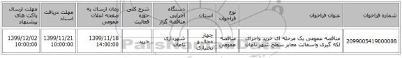 مناقصه عمومی یک مرحله ای خرید واجرای لکه گیری وآسفالت معابر سطح شهر ناغان 