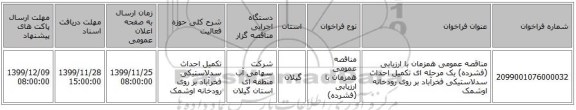 مناقصه عمومی همزمان با ارزیابی (فشرده) یک مرحله ای تکمیل احداث سدلاستیکی فخرآباد بر روی رودخانه اوشمک