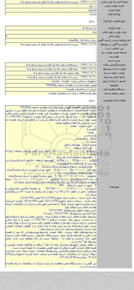 فروش لوازم مازاد و اسقاط  به شماره ج/۲۷۳/۹۹