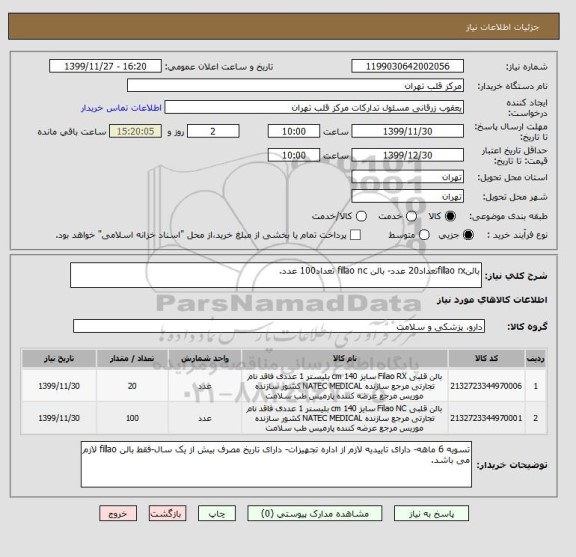 استعلام بالنfillao rxتعداد20 عدد- بالن fillao nc تعداد100 عدد.