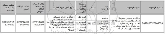 مناقصه عمومی همزمان با ارزیابی (فشرده) یک مرحله ای احداث و اجرای عملیات ساختمان اداره ثبت اسناد و املاک شهرستان آق قلا