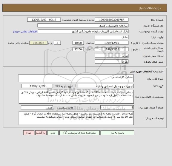 استعلام صندلی کارشناسی 