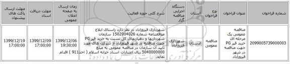 مناقصه عمومی یک مرحله ای خرید قیر PG جهت مناقصه در شهر فیروزآباد